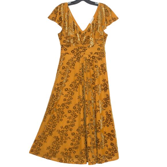 Spirit Of Grace Dress Velour Y2K Fairy Grunge Cottage Feminine Floral Midi Small - Picture 1 of 6